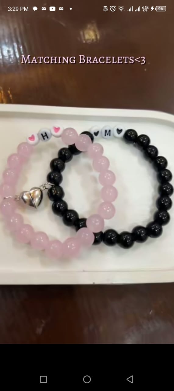 Magnetic Initials CoupleBeads braclet